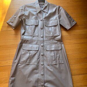 100% leather dress khaki